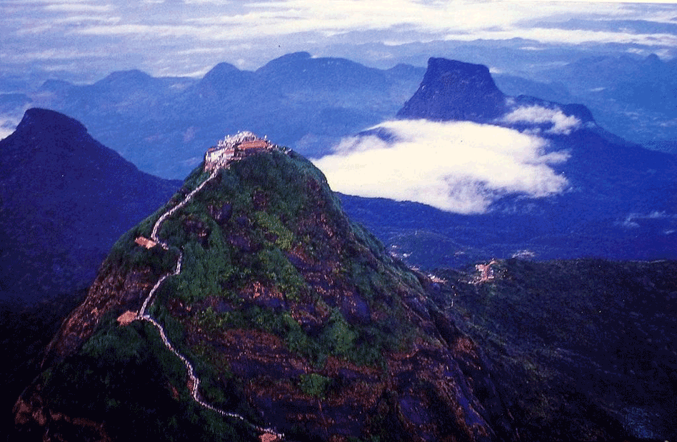 The sacred summit of Adam’s Peak, a highlight among the Top 5 Adventure Destinations in Sri Lanka.