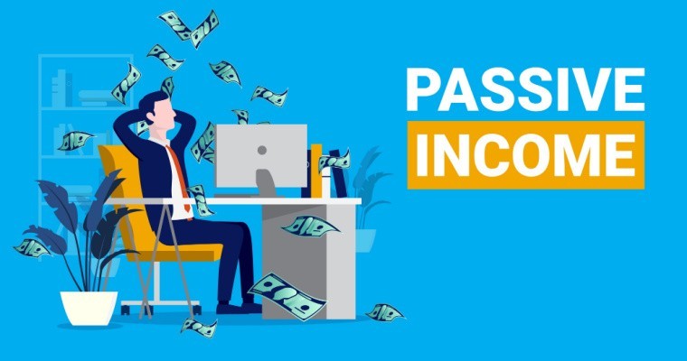 The Image shows a man sitting on a chair comfortably in a relaxed manner as he has succeeded in earning passive income 