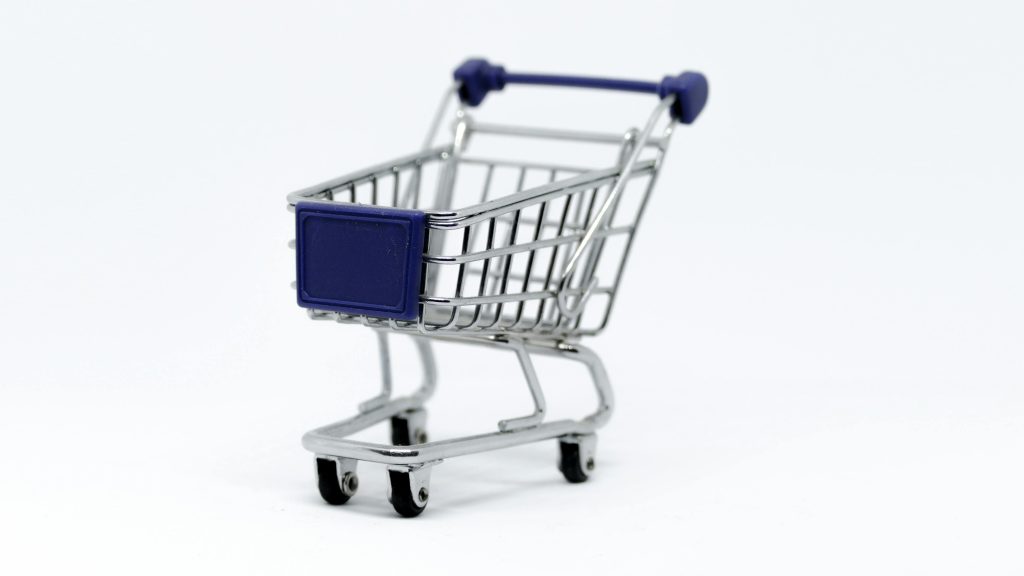 An image with a shopping cart to reflect the online shopping sites.