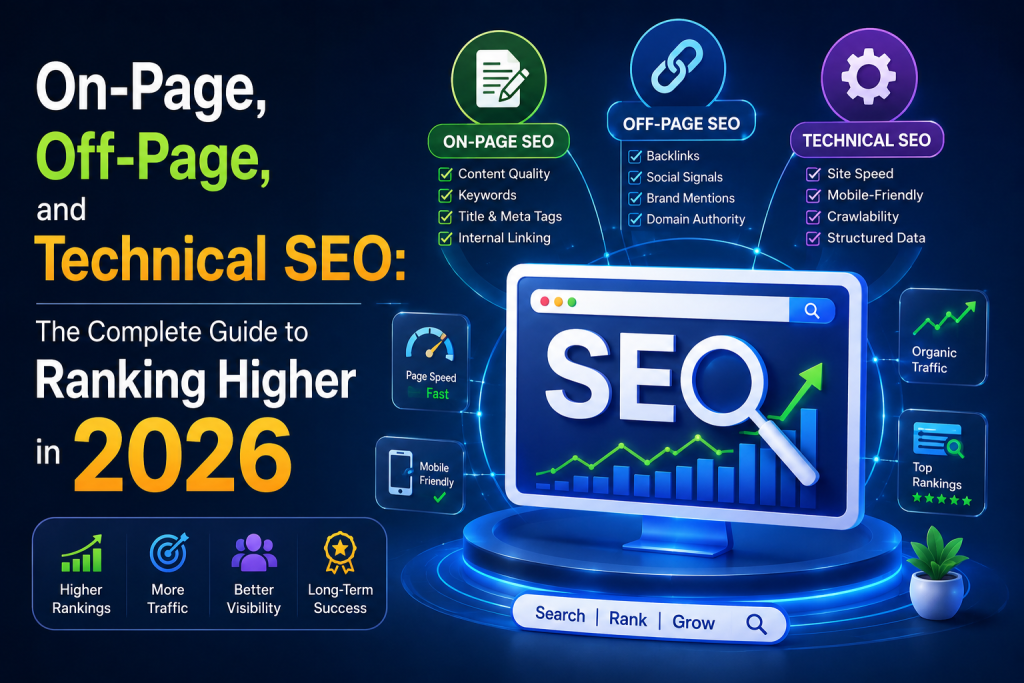 On-Page, Off-Page, and Technical SEO: The Complete Guide to Ranking Higher in 2026