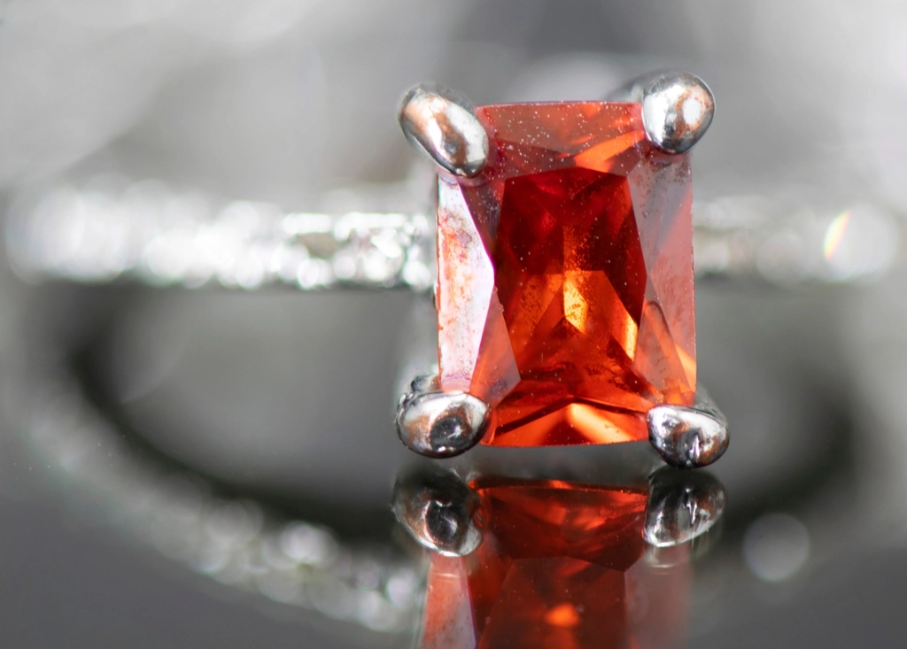 A gemstone set in a handcrafted ring, showing Sri Lankan jewellery craftsmanship